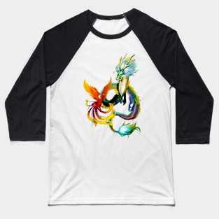 Phoenix And Dragon Battle To The Death Baseball T-Shirt